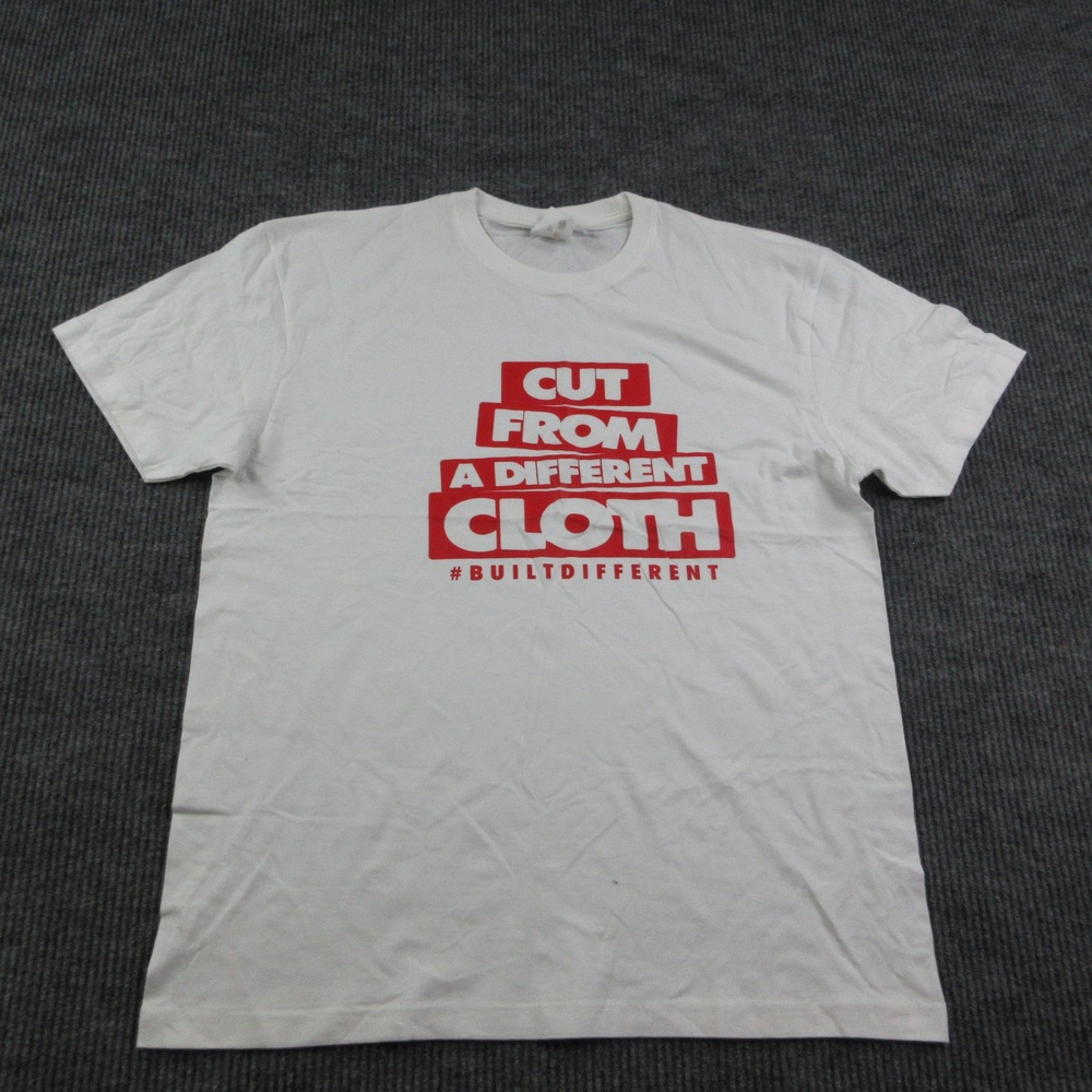 Cut From A Different Cloth Shirt Mens XL White Pro Comfort Graphic Print Tee